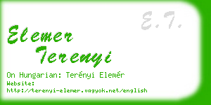 elemer terenyi business card
